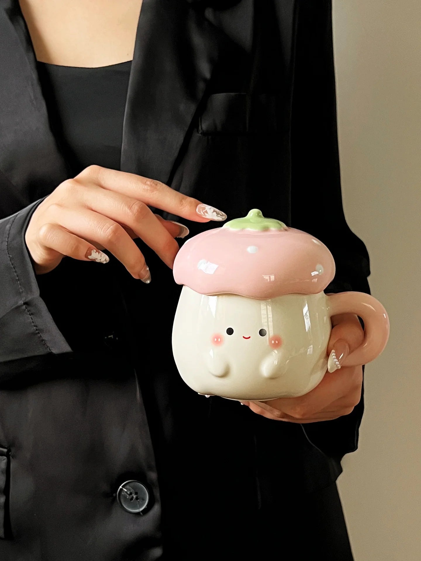 pink ceramic mug fyndora